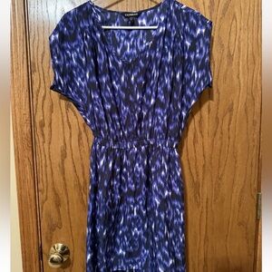 Express Women’s Blue Printed Cap Sleeve Dress- Size XS
